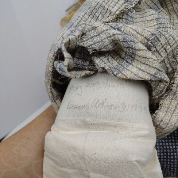 OOAK 1999 “Mary Sunshine” by Dianne Adam – Signed Handmade Folk Art Doll 22" - Picture 12 of 14